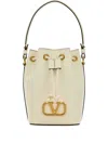 Valentino Mini Vlogo Signature Drawstring Bucket Bag In Neutral