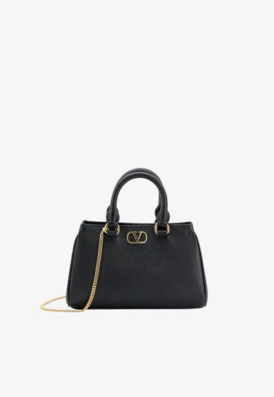 Valentino Garavani Mini Vlogo Signature Handbag In Black