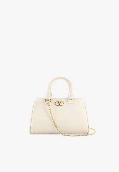Valentino Garavani Mini Vlogo Signature Handbag In Ivory