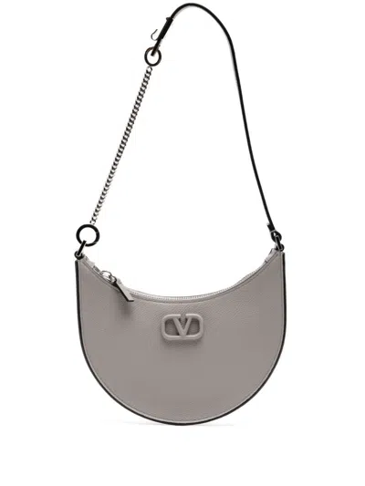 Valentino Garavani Valentino Mini Vlogo Signature Hobo Bag In Dovegrey