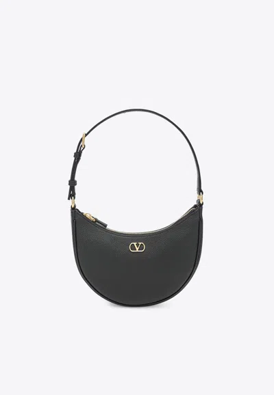 Valentino Garavani Mini Vlogo Signature Hobo Bag In Black