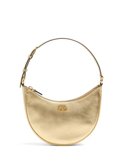 Valentino Garavani Mini Vlogo Signature Hobo Bag In Gold