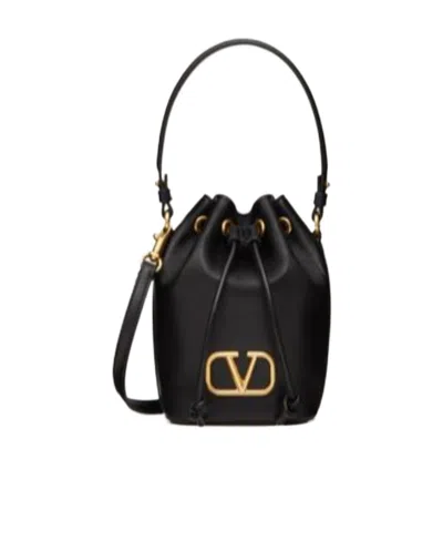 VALENTINO GARAVANI VALENTINO VLOGO SIGNATURE DRAWSTRING MINI BUCKET BAG