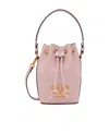 Valentino Mini Vlogo Signature Leather Bucket Bag In Nude