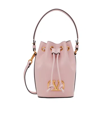 VALENTINO GARAVANI MINI VLOGO SIGNATURE LEATHER BUCKET BAG