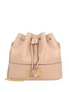 Valentino Mini Vlogo Signature Leather Bucket Bag In Pink