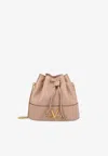 Valentino Garavani Mini Bucket Bag In Nappa With Vlogo Signature Chain Woman Rose Cannelle Uni In Pink