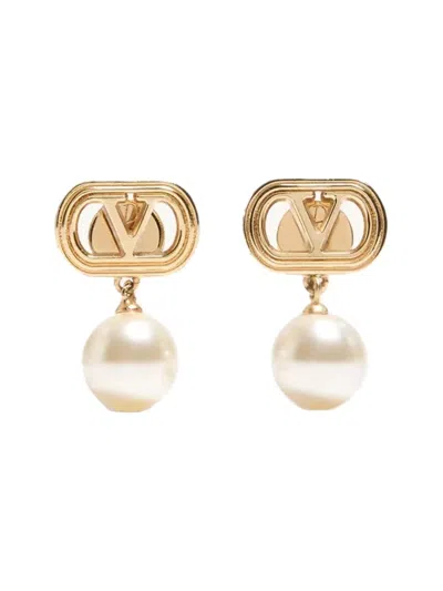Valentino Garavani Mini Vlogo Signature Metal Earrings For Woman In Multicolour