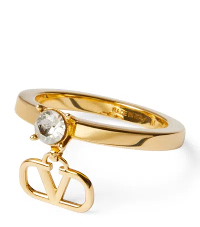 Valentino Garavani Mini Vlogo Signature Ring In Gold