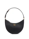 Valentino Garavani Vlogo Signature Mini Leather Hobo Bag In Black