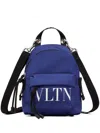 Valentino Logo-print Backpack In Blue