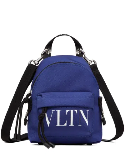 Valentino Garavani Mini Vltn Backpack In Blue