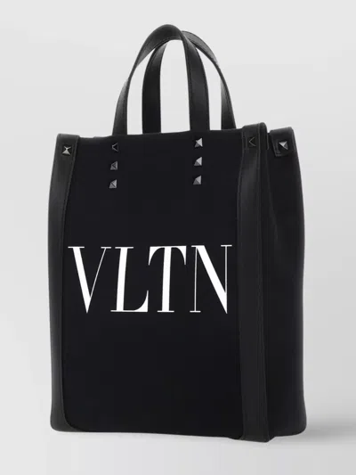 Valentino Garavani Mini Vltn Ecolab Shopping Bag With Leather Accents