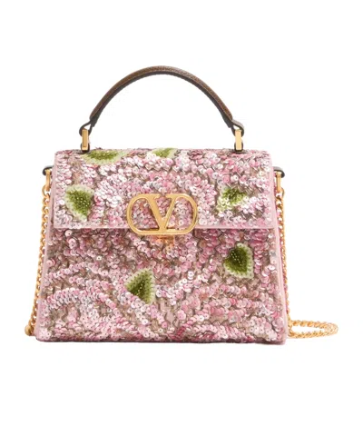 Valentino Garavani Mini Vsling Embroidered Handbag In Multi