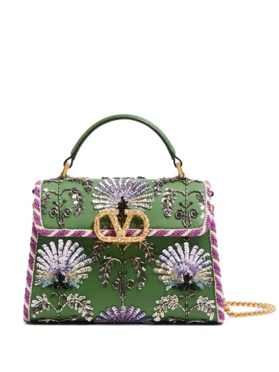 VALENTINO GARAVANI MINI VSLING EMBROIDERED JEWEL-LOGO HANDBAG