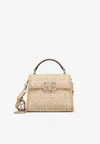 Valentino Vsling Interwoven Shoulder Bag In Natural