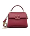 Valentino Mini Vsling Leather Tote Bag In Deep Red