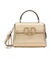 Valentino Mini Vsling Metallic Tote Bag In Platinum/beige/crystal Gold