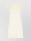 Valentino Mini Wool Blend Dress With Off-shoulder Design