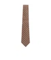 Valentino Garavani Valentie Micro-check Silk Tie In Brown