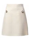 Valentino Solid Crepe Couture Skirt In White