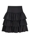 Valentino Gonna In Taffetà Arricciata In Black