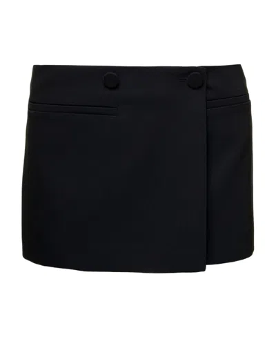 Valentino Minifalda Wrap Miniskirt In Black