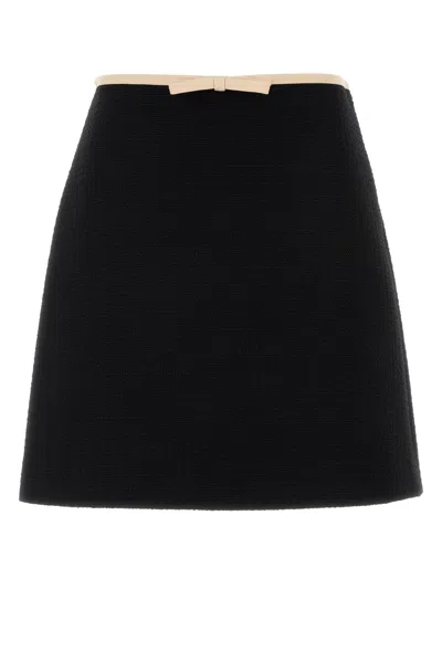 Valentino Black Tweed Mini Skirt
