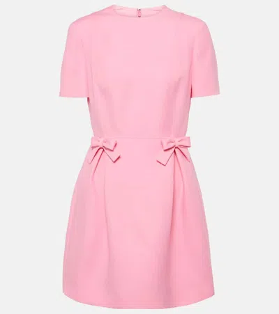 Valentino Crêpe Couture Bow-detail Minidress In Pink