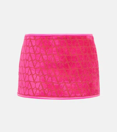 Valentino Minirock Toile Iconographe Aus Samt In Pink