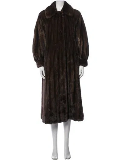Pre-owned Valentino Mink Fur Coat In Brown