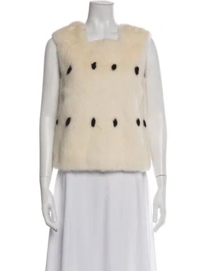 Pre-owned Valentino Mink Polka Dot Print Vest In Neutral
