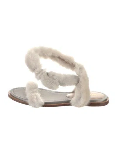 Pre-owned Valentino Garavani Mink Sandals In Neutrals