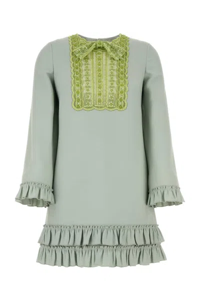 VALENTINO MINT GREEN WOOL BLEND MINI DRESS
