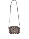 Valentino Mirror-embellished Stud-detailed Shoulder Bag