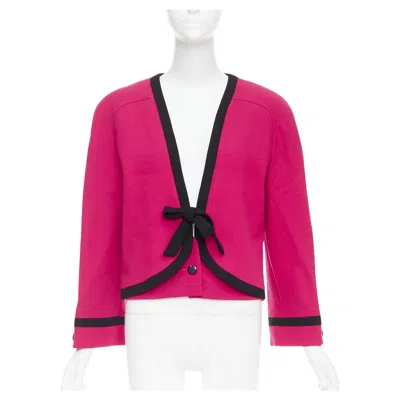 Pre-owned Valentino Miss V 1980s Wool Cropped Blazer It44 In Red