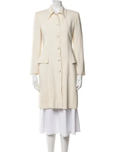 Pre-owned Valentino Miss V Coat In Neutrals