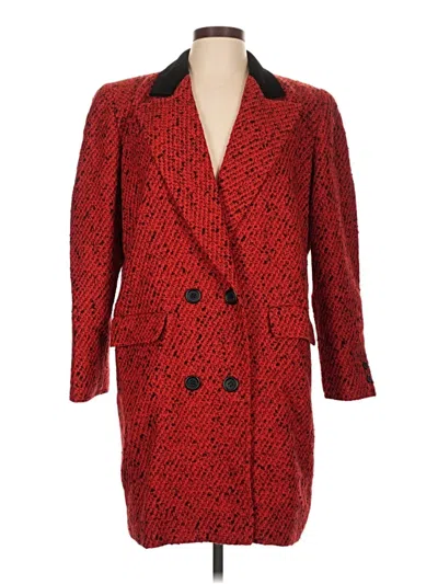 Pre-owned Valentino Miss V Coat In Red