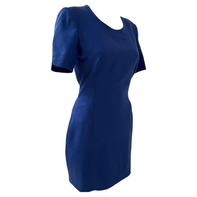 Pre-owned Valentino Miss V Elegant Electric Blue Vintage Mini Dress By Miss V Valentino