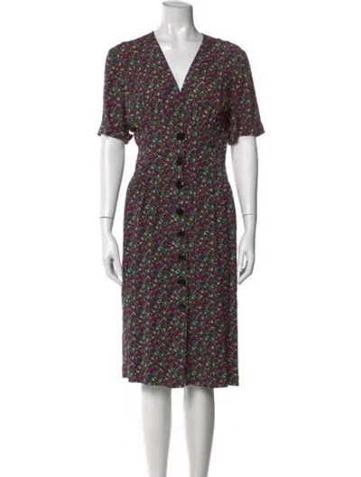 Pre-owned Valentino Miss V Knee-length Dress In Green