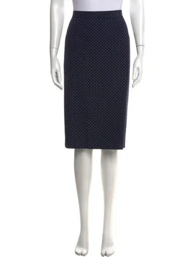 Pre-owned Valentino Miss V Knee-length Skirt In Blue
