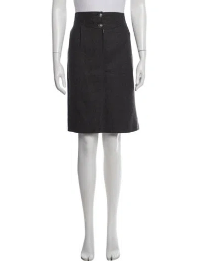 Pre-owned Valentino Miss V Knee-length Skirt In Gray