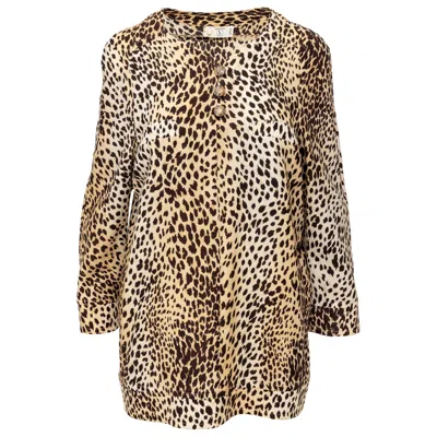 Pre-owned Valentino Miss V Leopard Print Top - '90s In Sand
