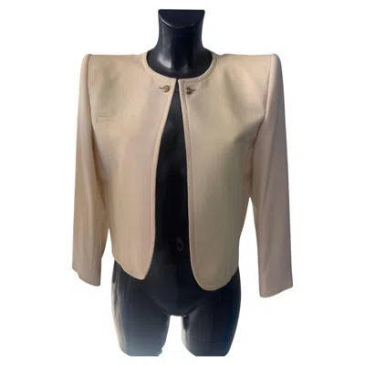 Pre-owned Valentino Miss V Vintage Wool Jacket With Jeweled Buttons - 1980s In Brown