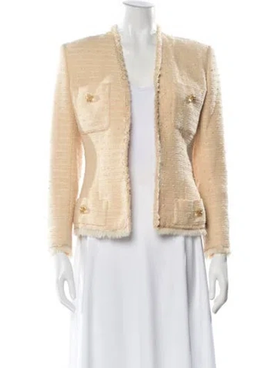 Pre-owned Valentino Miss V Virgin Wool Jacket In Neutral