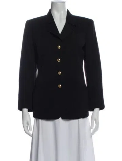 Pre-owned Valentino Miss V Wool Blazer In Black