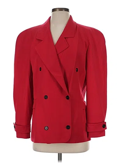 Pre-owned Valentino Miss V Wool Blazer Jacket In Red