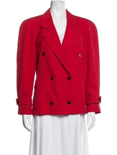 Pre-owned Valentino Miss V Wool Blazer In Red