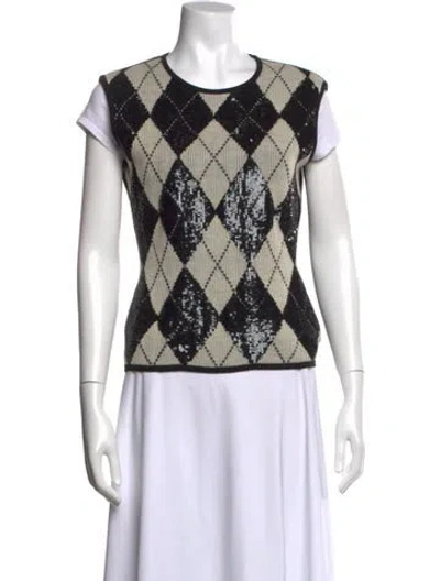 Pre-owned Valentino Miss V Wool Sweater In Black