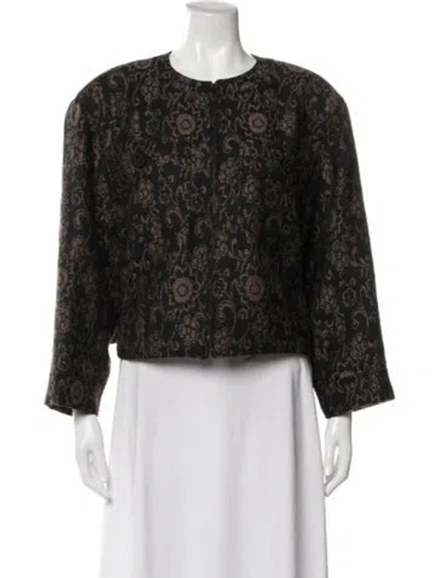 Pre-owned Valentino Miss.v Patterned Jacket In Black